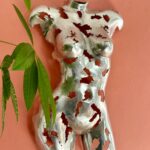 Demi-buste femme aluminium Iris – sculpture déco en métal, vue 1, fabrication artisanale design