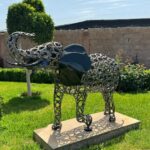 Éléphanteau en fers à cheval, métal, décoration animale artisanale