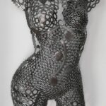 Demi-buste métal Amandine – sculpture déco en métal, vue 1, fabrication artisanale design