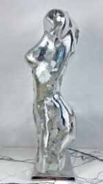 Buste femme aluminium Marine – sculpture déco en métal, vue 3, fabrication artisanale design