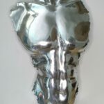 Demi-Buste homme en aluminium Jules – sculpture déco en métal, vue 2, fabrication artisanale design