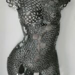 Demi-buste en acier Mao – sculpture déco en métal, vue 1, fabrication artisanale design