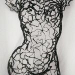 Demi-buste étoilé acier – sculpture déco en métal, vue 1, fabrication artisanale design