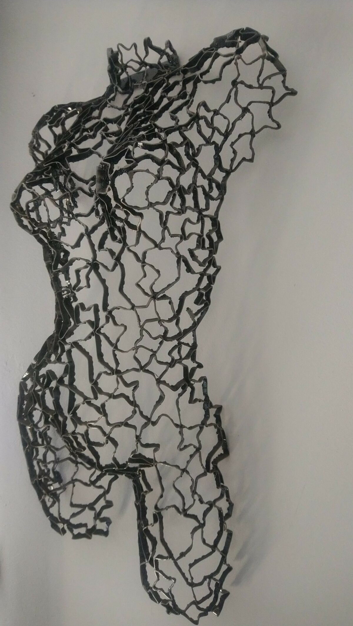 Demi-buste étoilé acier – sculpture déco en métal, vue 2, fabrication artisanale design