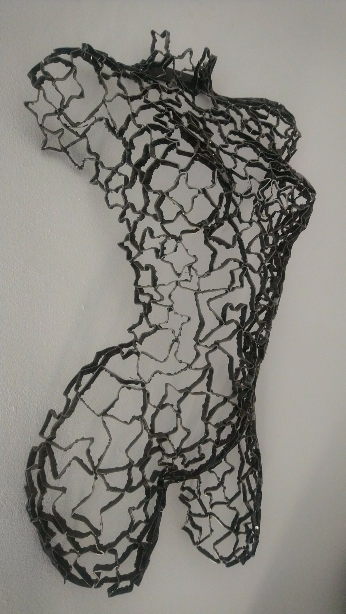 Demi-buste étoilé acier – sculpture déco en métal, vue 3, fabrication artisanale design