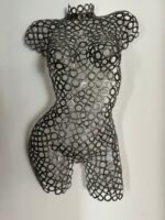 Demi-buste métal en rondelles Alicia – sculpture déco en métal, vue 3, fabrication artisanale design