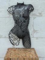 Demi-buste Elena métal – sculpture déco en métal, vue 4, fabrication artisanale design