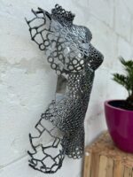Demi-buste Elena métal – sculpture déco en métal, vue 3, fabrication artisanale design