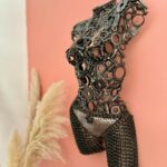 Demi buste métal Suzie – sculpture déco en métal, vue 3, fabrication artisanale design