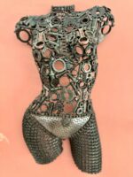 Demi buste métal Suzie – sculpture déco en métal, vue 4, fabrication artisanale design