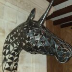 Tête de licorne métal