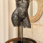 Buste femme en rondelles Alice – sculpture déco en métal, vue 1, fabrication artisanale design