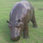 Hippopotame en métal soudé