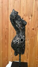 Buste femme en pièces mécaniques métal Ambre – sculpture déco en métal, vue 7, fabrication artisanale design