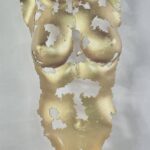 Demi-buste Femme alu Doré Eugénie – sculpture déco en métal, vue 1, fabrication artisanale design