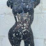 Demi-buste chaîne acier noir Julie – sculpture déco en métal, vue 1, fabrication artisanale design