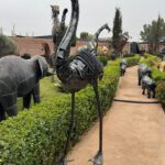 Flamant rose en métal