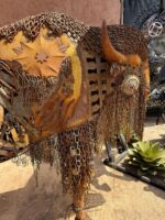Statue bison d'Amérique en métal recyclé pour extérieur ou intérieur vue 6