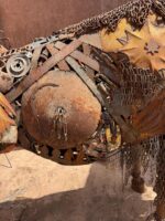 statue bison Amérique en métal recycle pour déco extérieur vue 3