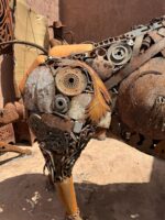 statue bison Amérique en métal recycle pour déco extérieur vue 2