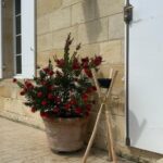 Bougie sur trépied doré en bois 100 cm