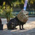 Lion en métal assis, sculpture en pièces mécaniques, décoration puissante vue 2