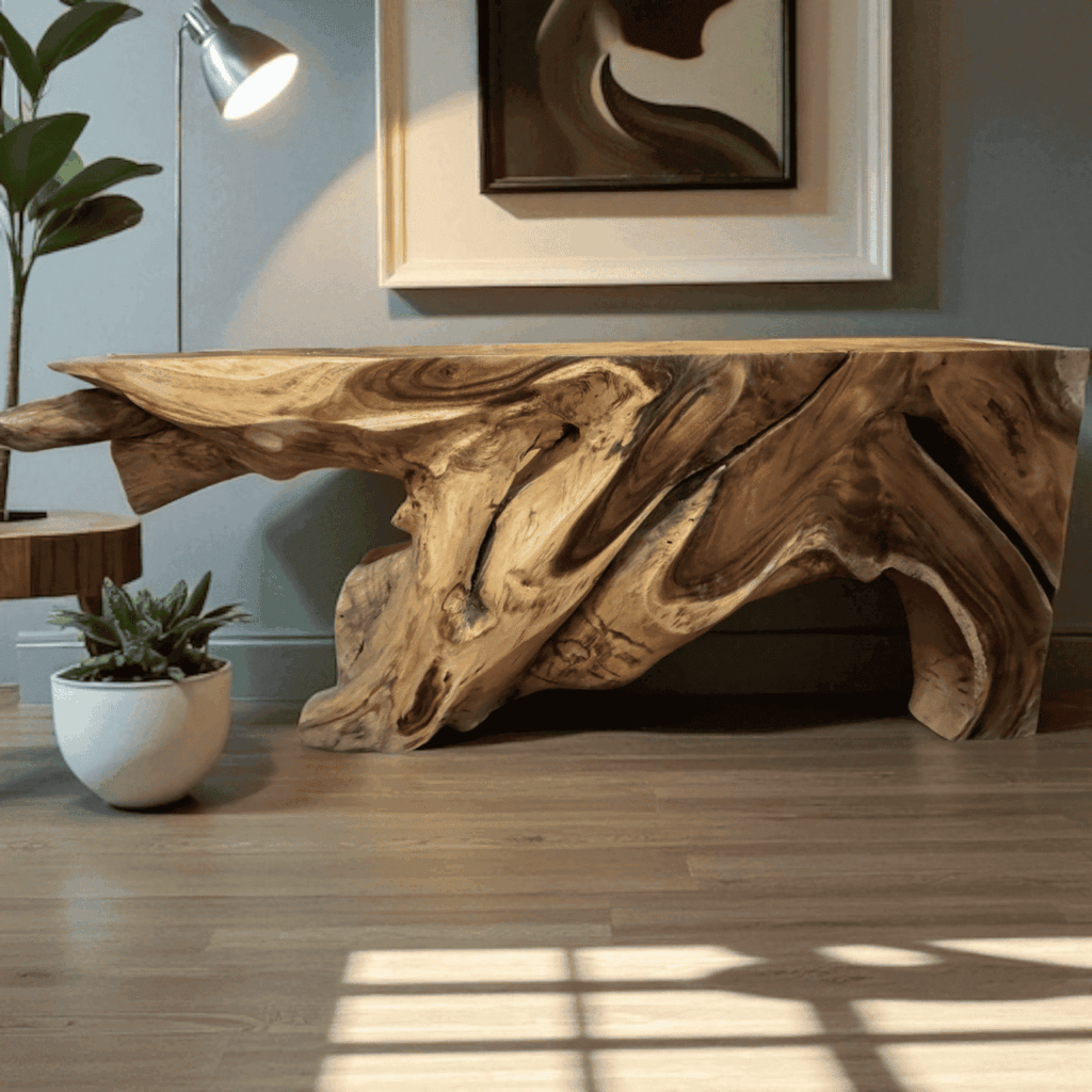 Console en bois de manguier massif importée de Thaïlande, 182 cm de long