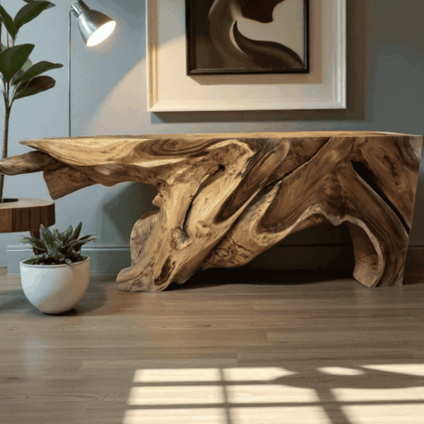 Console en bois de manguier massif importée de Thaïlande, 182 cm de long