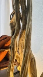 Lampe artisanale en bois flotté de 210 cm avec lianes naturelles – pièce unique fabriquée à la main
