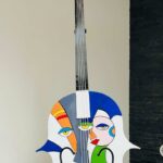 Sculpture Violoncelle Pop Art en Métal