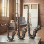 série de 3 saxophones en métal pour la déco